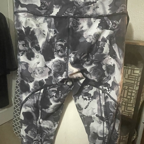 Lululemon High Times leggings with open stitching along back of legs. - Picture 6 of 11